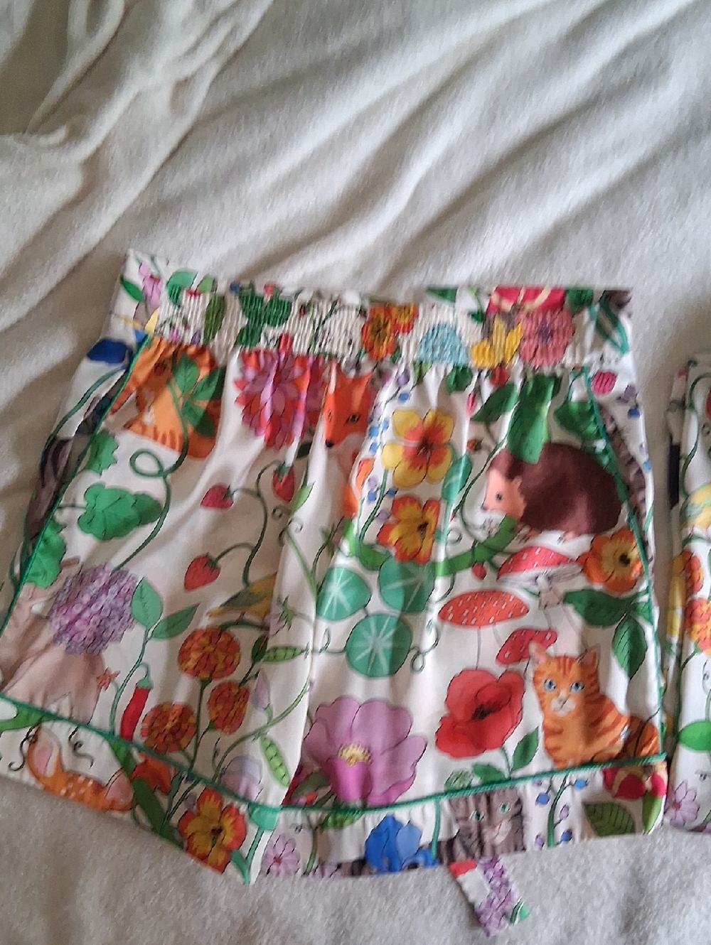 Karen Mabon Pajama Set Size Small Short Sleeve Summer Garden - Picture 8 of 11